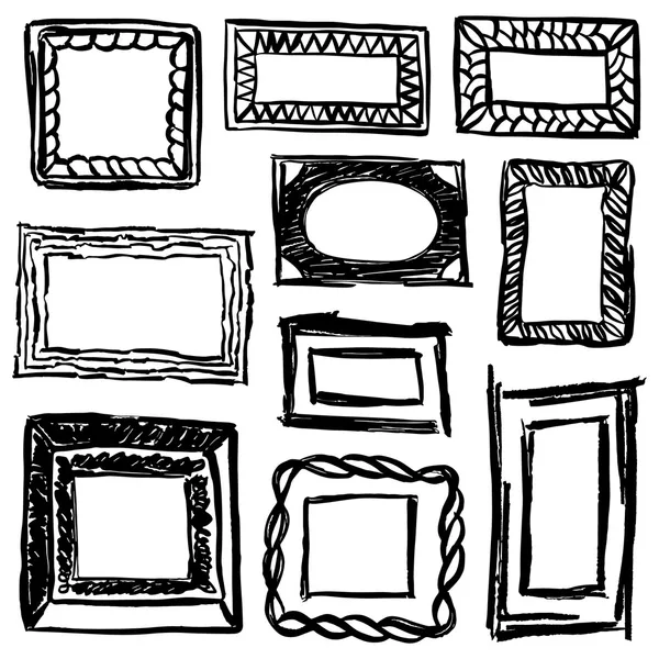 Set of vintage stylized frames and design elements — Stock Vector