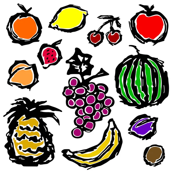 Fruit ingesteld — Stockvector