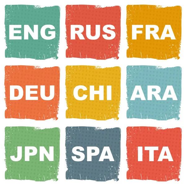 Iconos de idiomas — Vector de stock