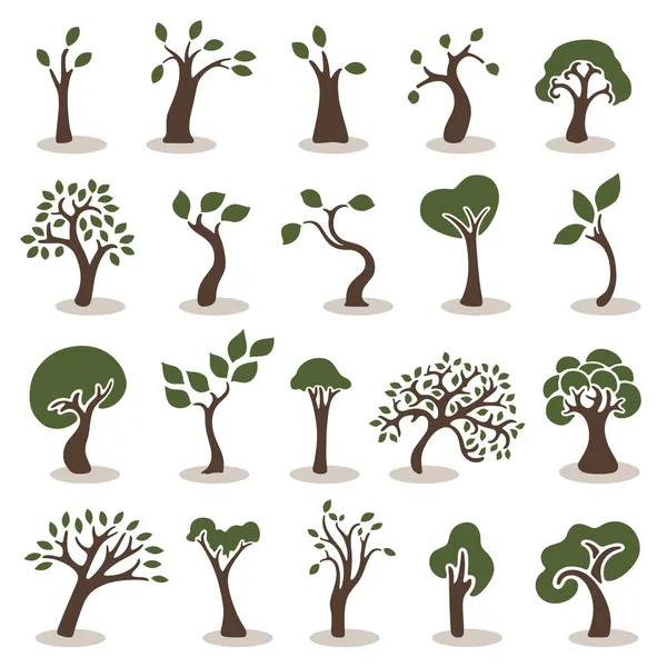 Bomen icons set — Stockvector