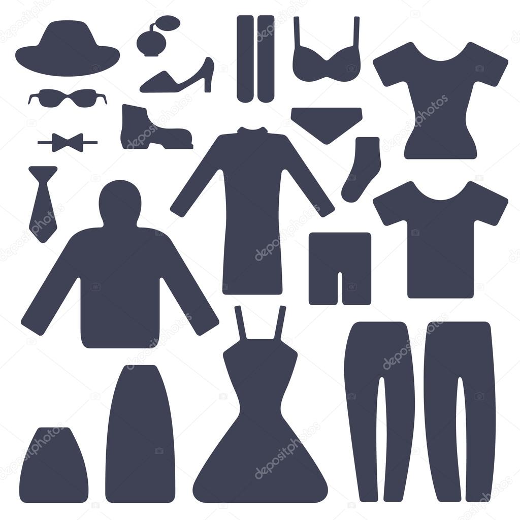 set of male and female garments