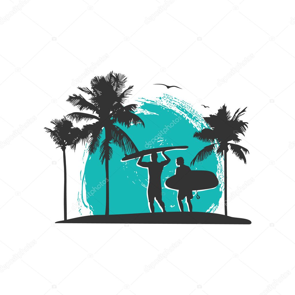 surfing theme vector design