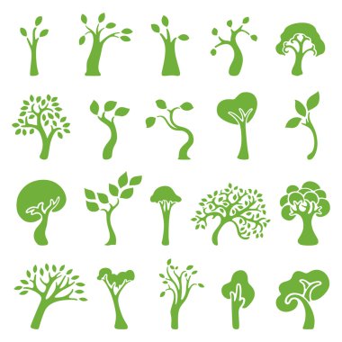 yeşil ağaçlar set