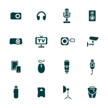 Fotoğraf ve diğer teknik cihazlar Icons set