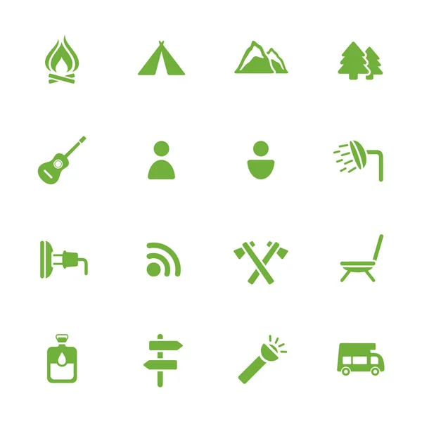 Iconos de camping — Archivo Imágenes Vectoriales