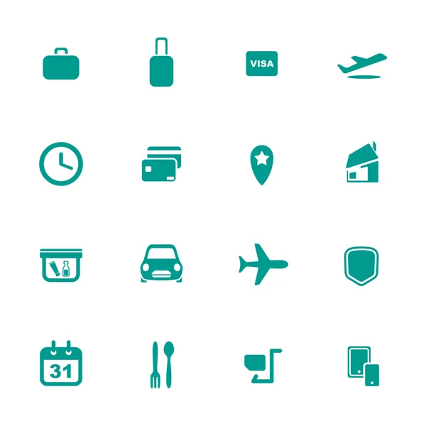 Iconos de servicios de aeropuertos y aerolíneas — Vector de stock