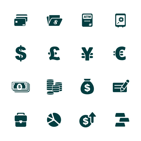 Набор иконок на тему финансов и денег — стоковый вектор