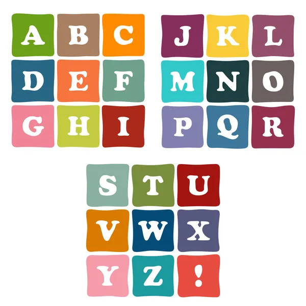 Alphabet blocks collection — Stock Vector