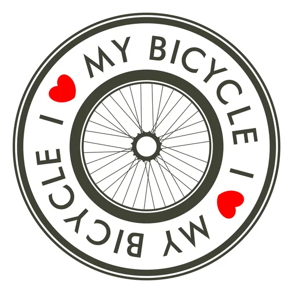 I Love My Bicycle emblem — Stock Vector