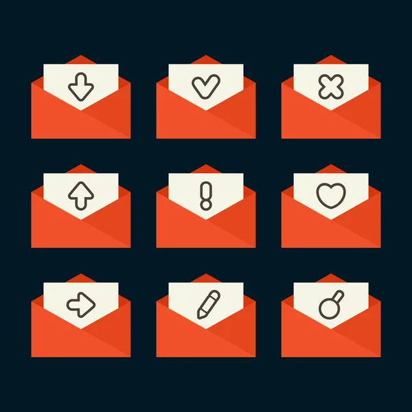 Iconos de correo electrónico — Vector de stock