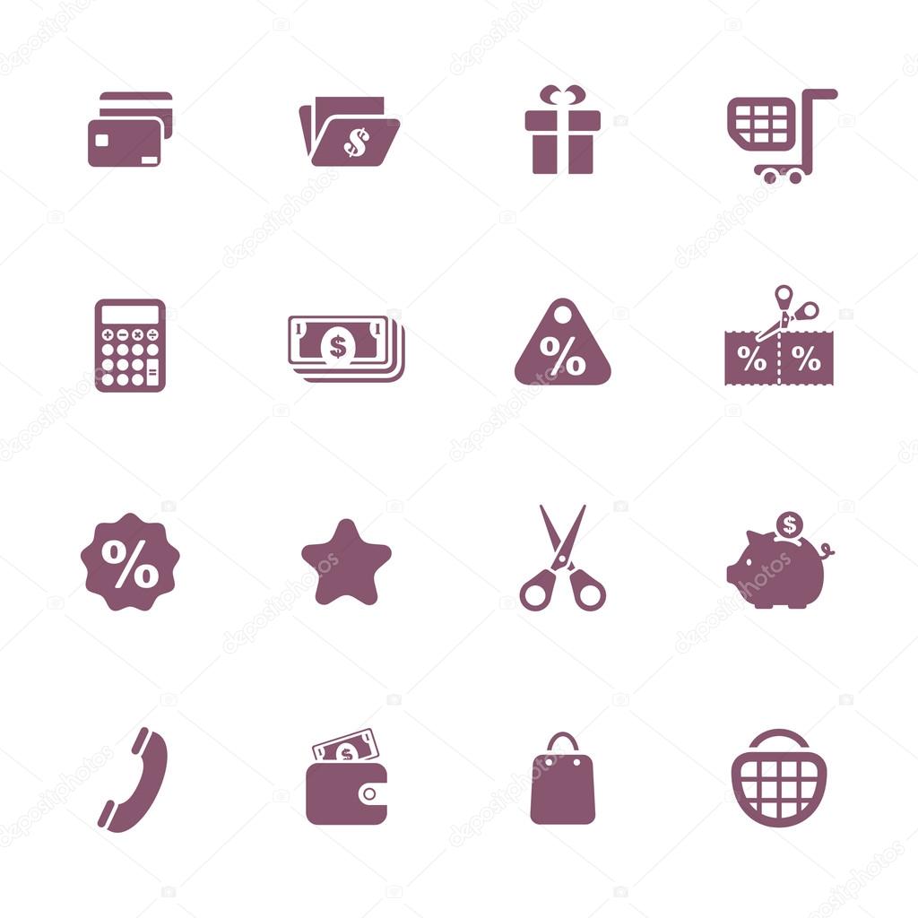 Finance and money theme icons set