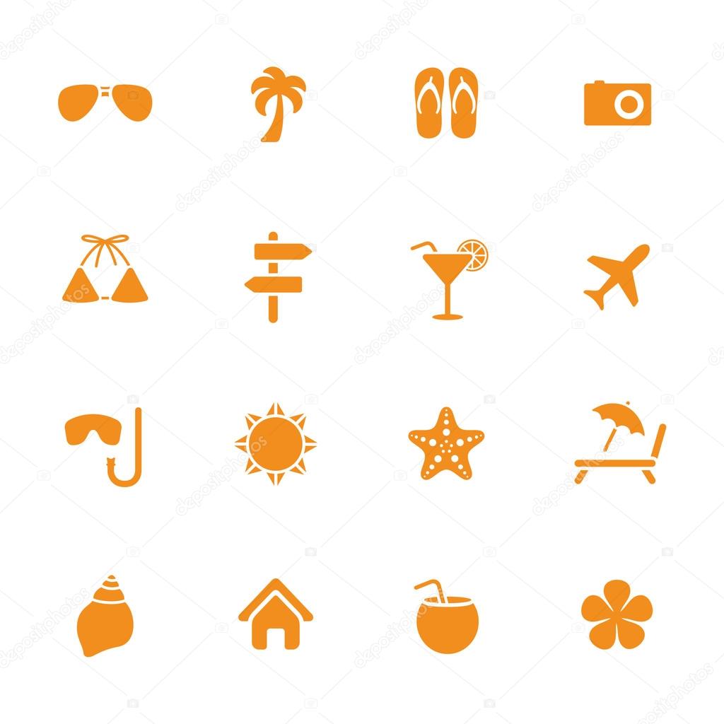 Summer vacation theme icons