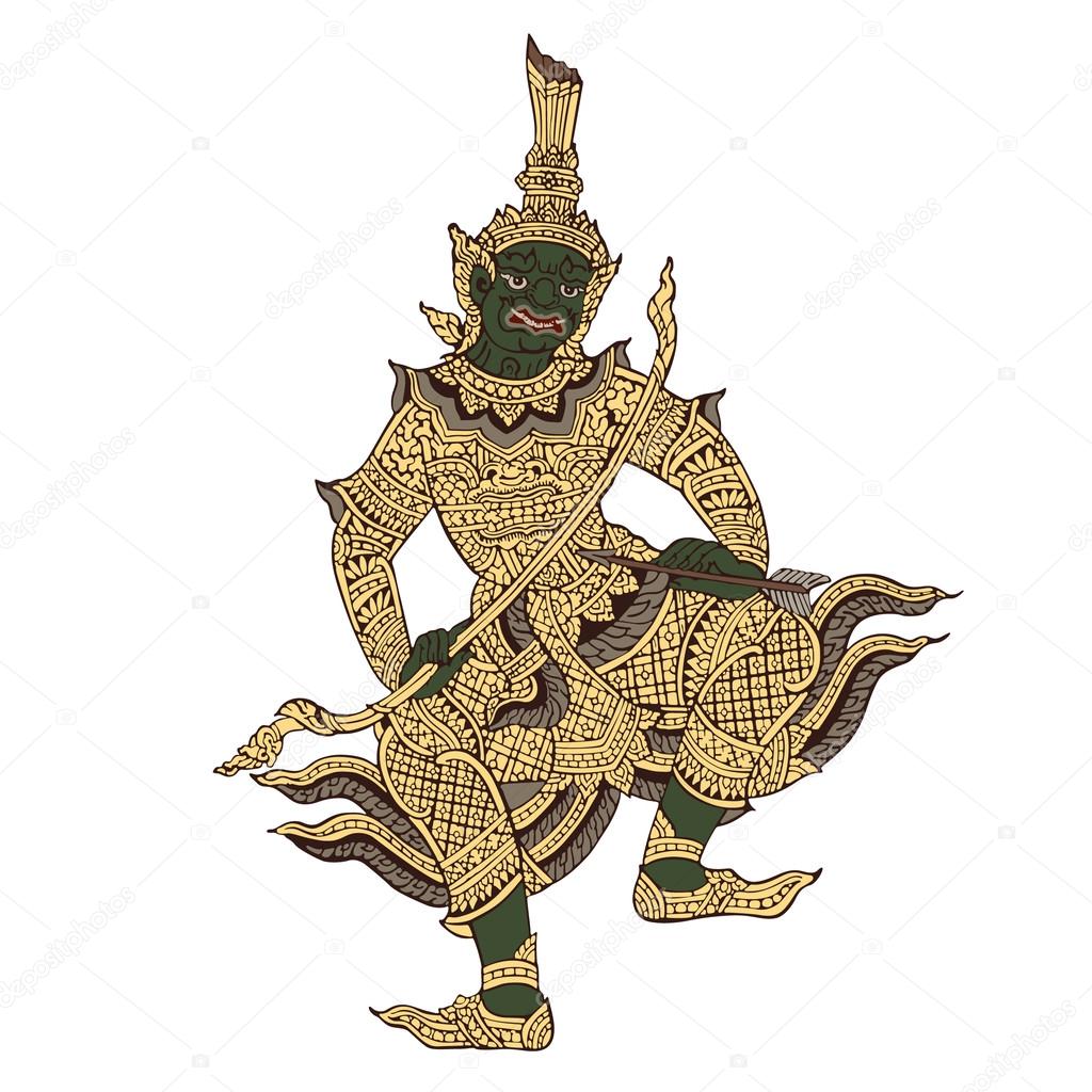 Thai warrior demon vector illustration