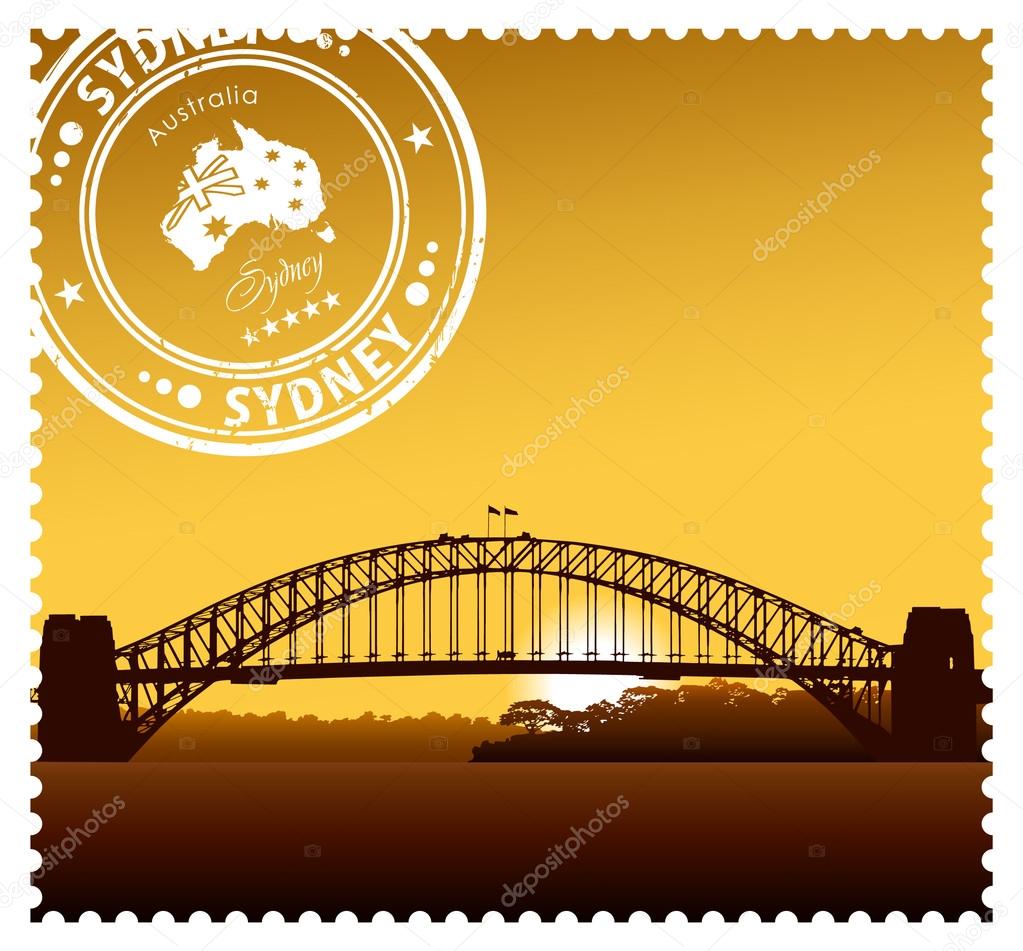 Sydney Harbour Bridge vector illustration