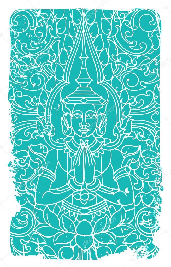 Buddha ornate vector illustration