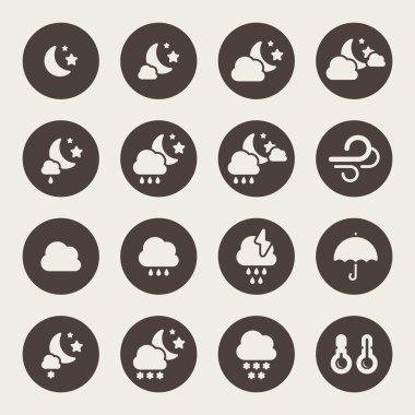 Hava gece Icons set