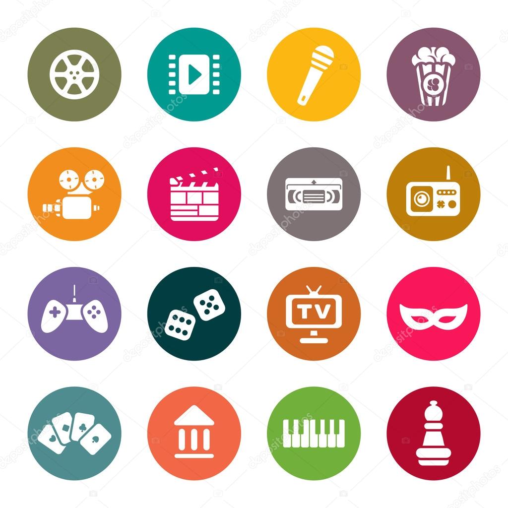 Multimedia icons vector set