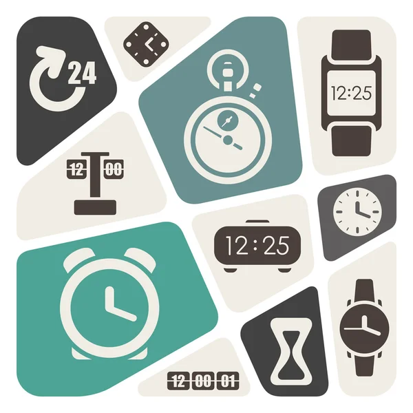 Temps et horloges thème fond — Image vectorielle