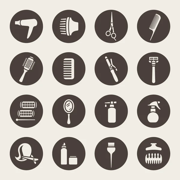 Hairdressing equipment icons — Stock Vector