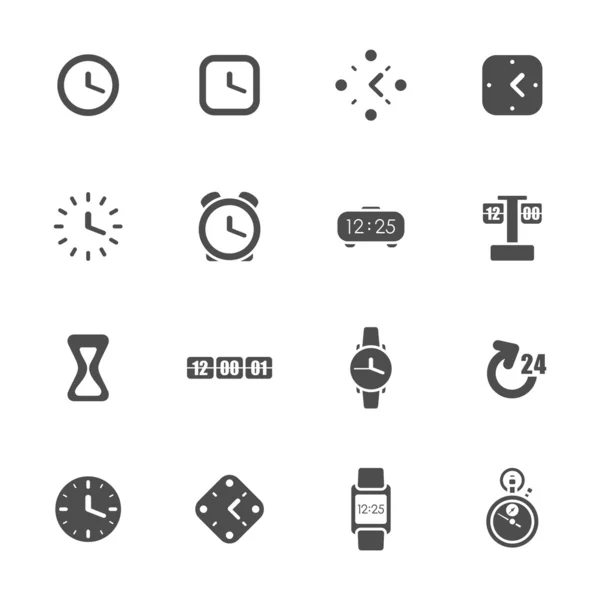 Horloges et icônes de thème de temps ensemble — Image vectorielle