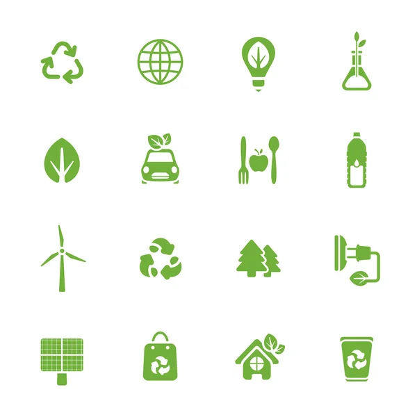 Eco tema iconos conjunto — Vector de stock
