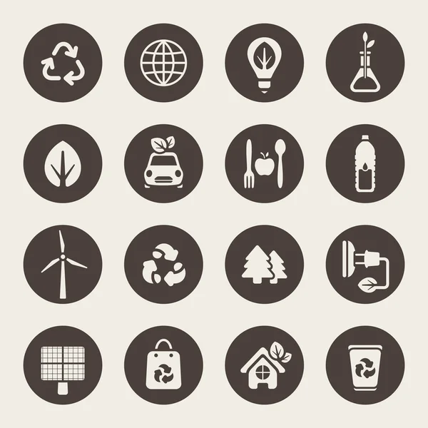 Eco theme icons set — Stock Vector