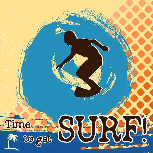 Surf grunge scène — Stockvector