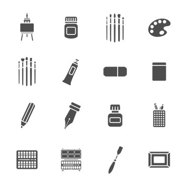sanat malzemeleri Icons set
