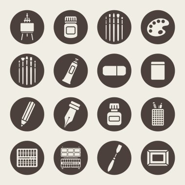 sanat malzemeleri Icons set