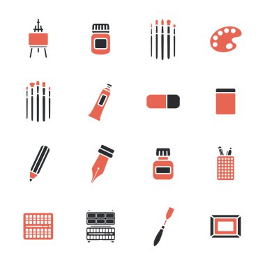 sanat malzemeleri Icons set