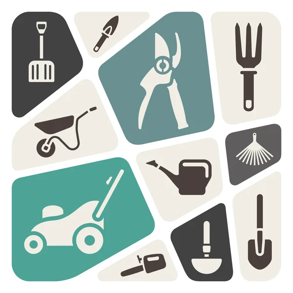 Gardening tools background — Stock Vector