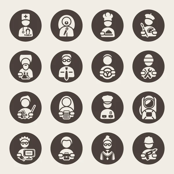 Conjunto de iconos profesiones — Vector de stock