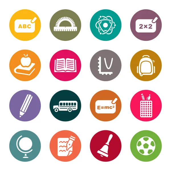 School thema icons set — Stockvector