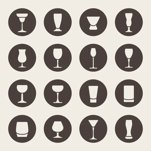Drink glass icons — Stock Vector
