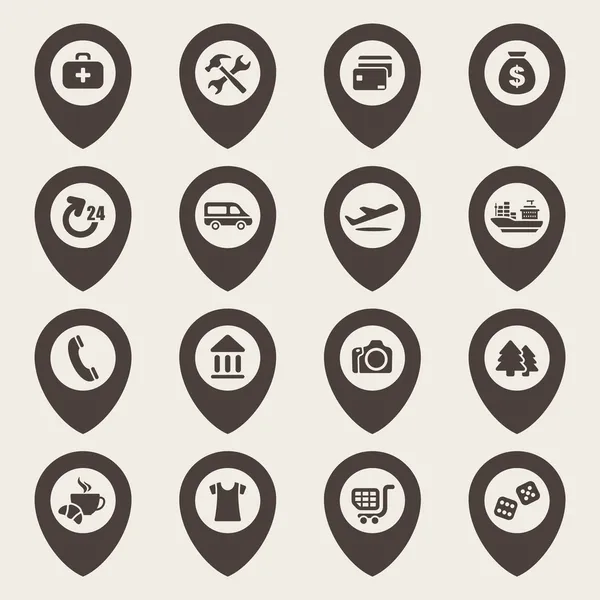 Harita Icons set — Stok Vektör