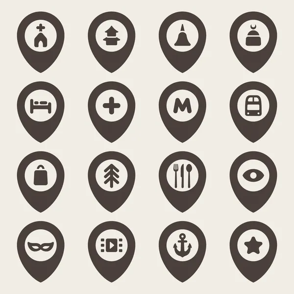 Kaart icons set — Stockvector