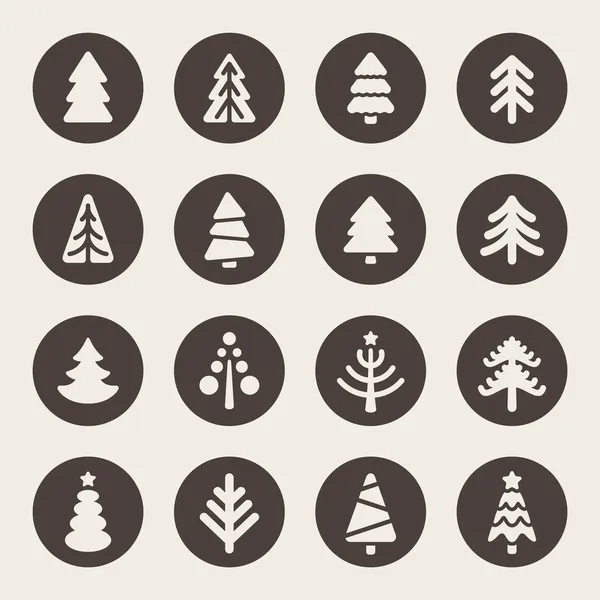 Conjunto de iconos de árbol de Navidad — Archivo Imágenes Vectoriales