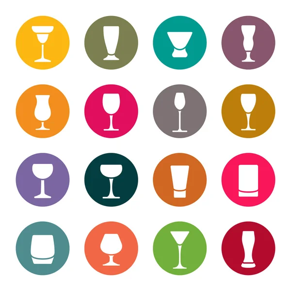 Iconos de vaso de bebida — Vector de stock