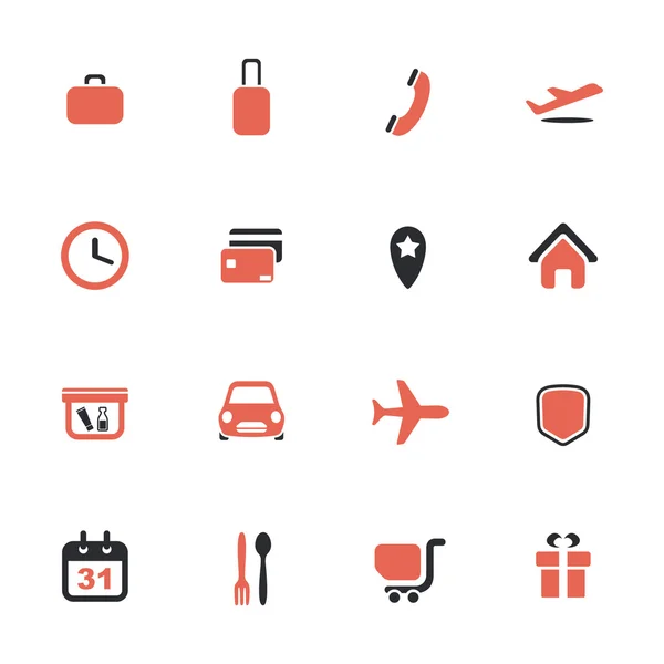 Iconos de servicios de aeropuertos y aerolíneas — Vector de stock