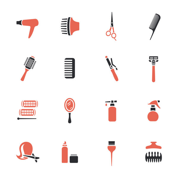 Hairdressing equipment icons