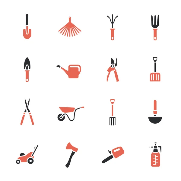 Ogrodnictwo narzędzia zestaw ikon — Wektor stockowy