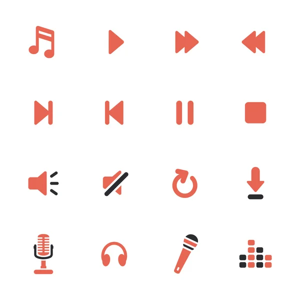 Iconos del reproductor de música — Vector de stock