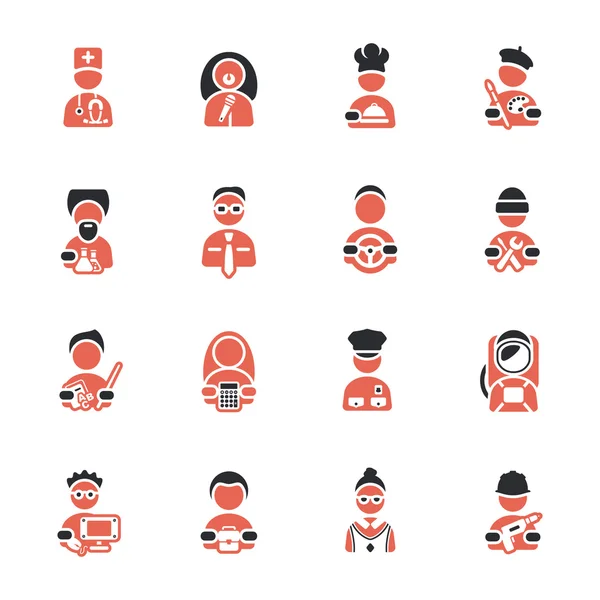 Conjunto de iconos profesiones — Vector de stock