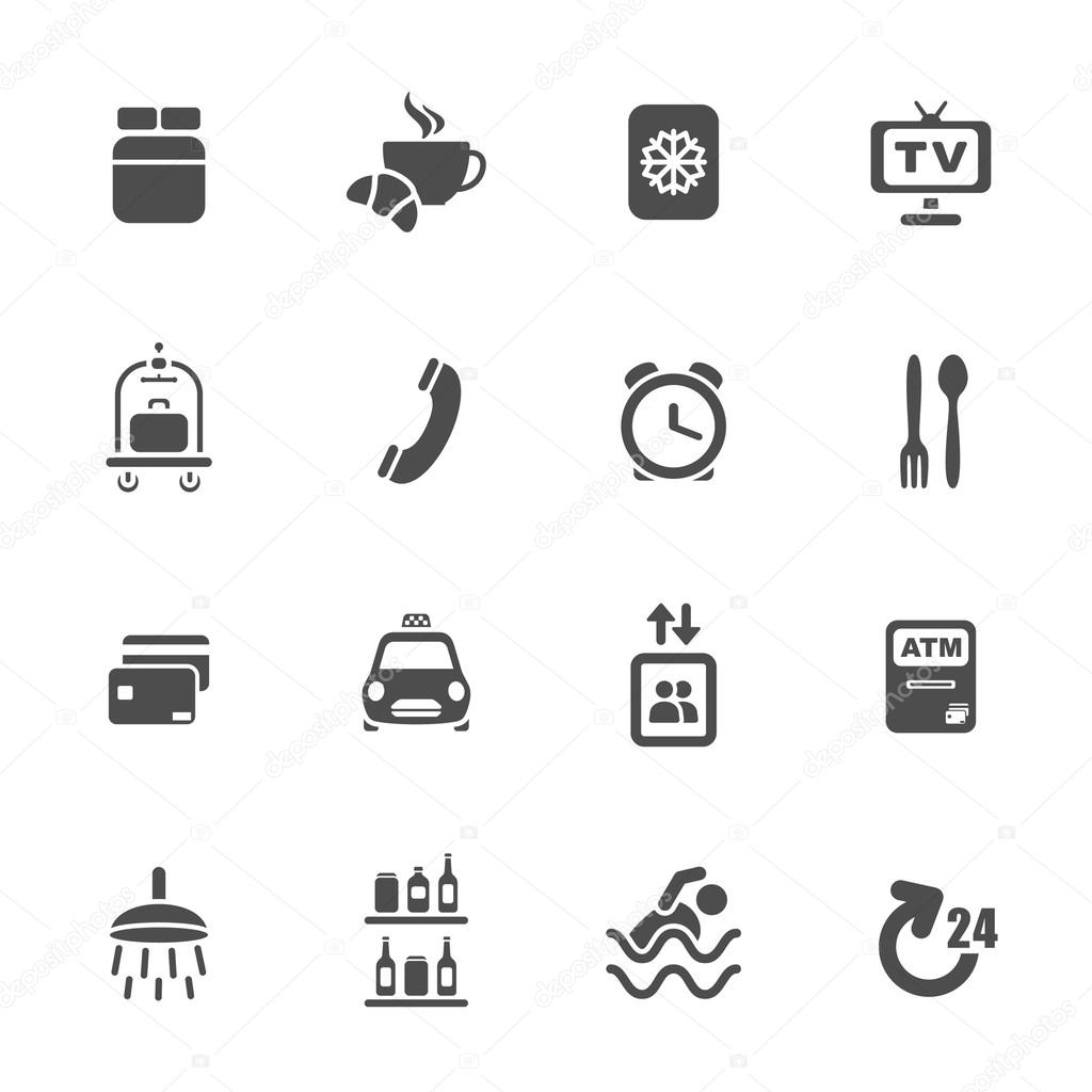 Hotel services icons