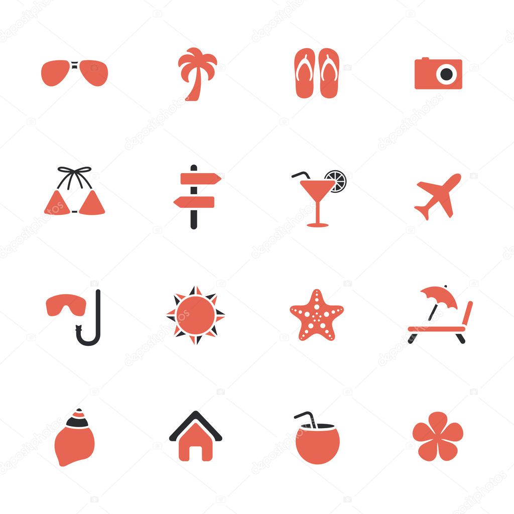 Summer vacation theme icons