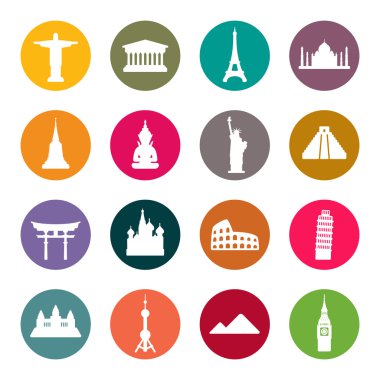 Seyahat Yerler Icon set