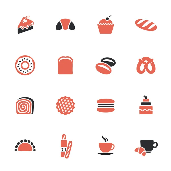 Juego de iconos de panadería — Vector de stock