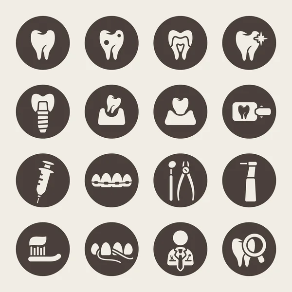 Ícones de tema dental —  Vetores de Stock