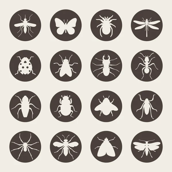 Conjunto de iconos de insectos — Vector de stock