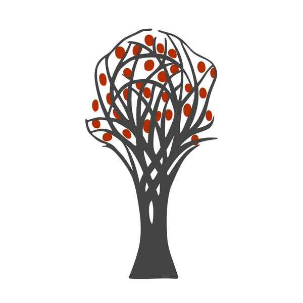 Árbol frutal abstracto — Vector de stock